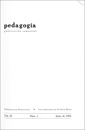 Pedagogía, vol. 4, núm. 1 (1956)