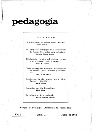 Pedagogía, vol. 1, núm. 1 (1953)