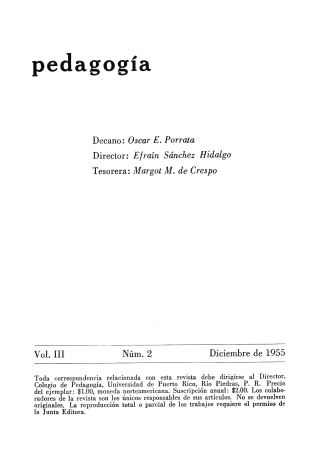 Pedagogía, vol. 3, núm. 2 (1955)